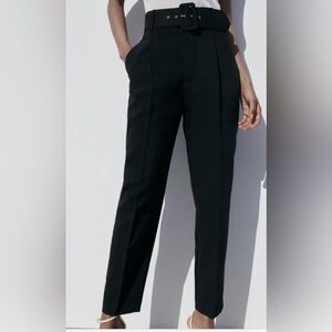 Zara high waist belted trousers
